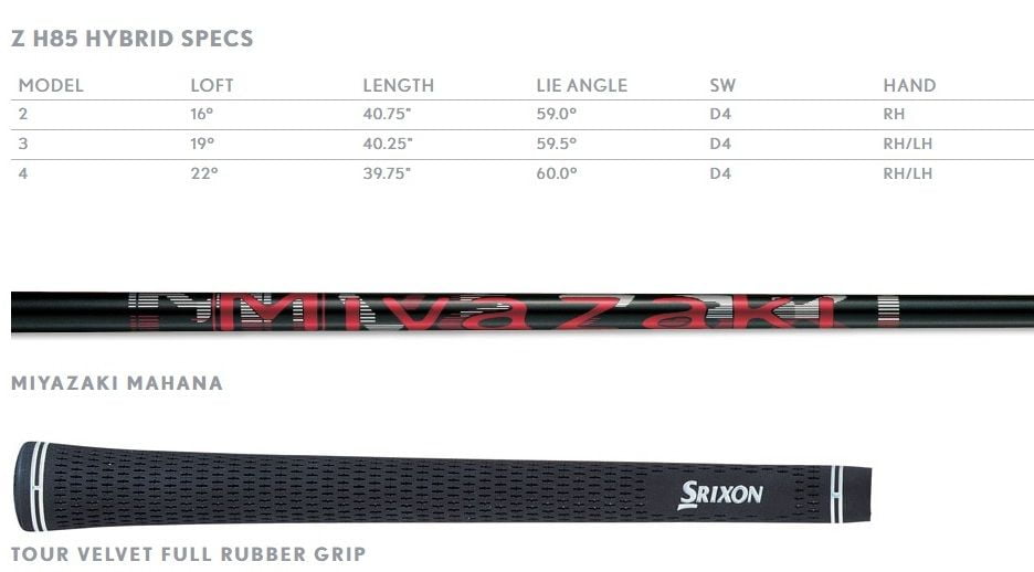 Specs Hybride Srixon Z H85