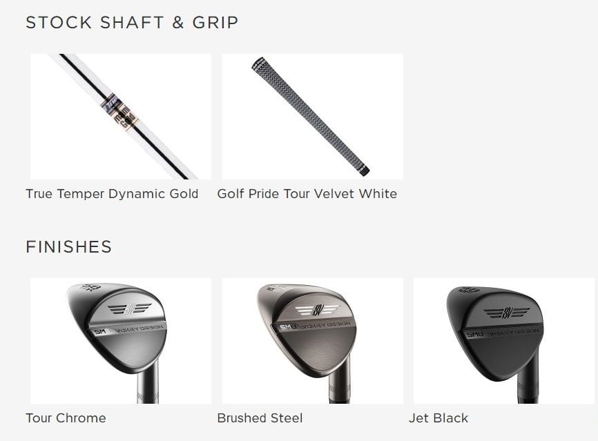 Shaft et finitions Titleist Vokey SM8