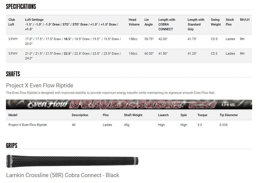 Specs Bois de parcours Cobra Radspeed Draw Lady