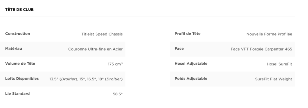 secs bois de parcours Titleist TSi3