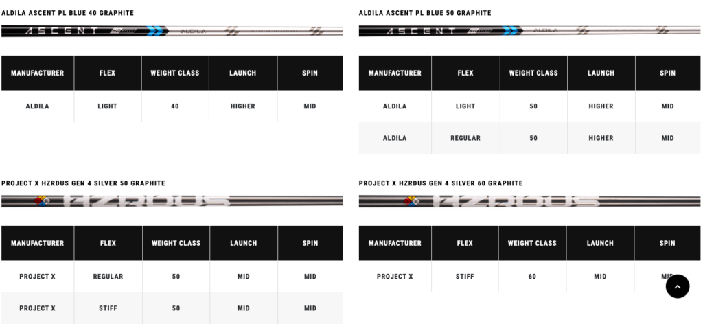 Shaft bois de parcours Callaway Paradym X